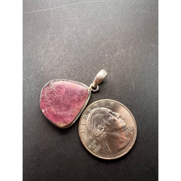 NEW Pink / Tri colored tourmaline sterling silver pendant 4.34 grams - Picture 4 of 10